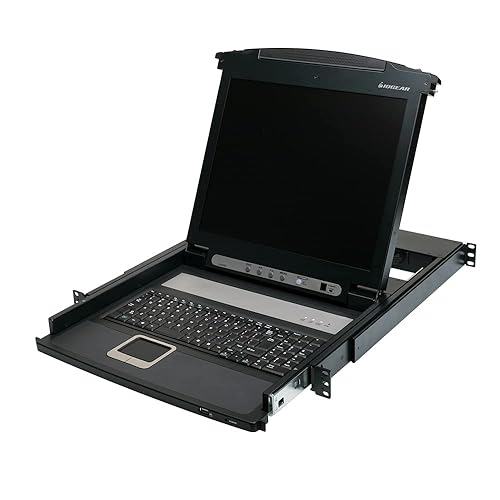 IOGEAR GCL1800 Rackmount 1-Port KVM Switch Console with 17-inch TFT LCD Active Matrix Monitor, Keyboard and Touchpad with 1 USB Cable 1 USB Cable 1-port