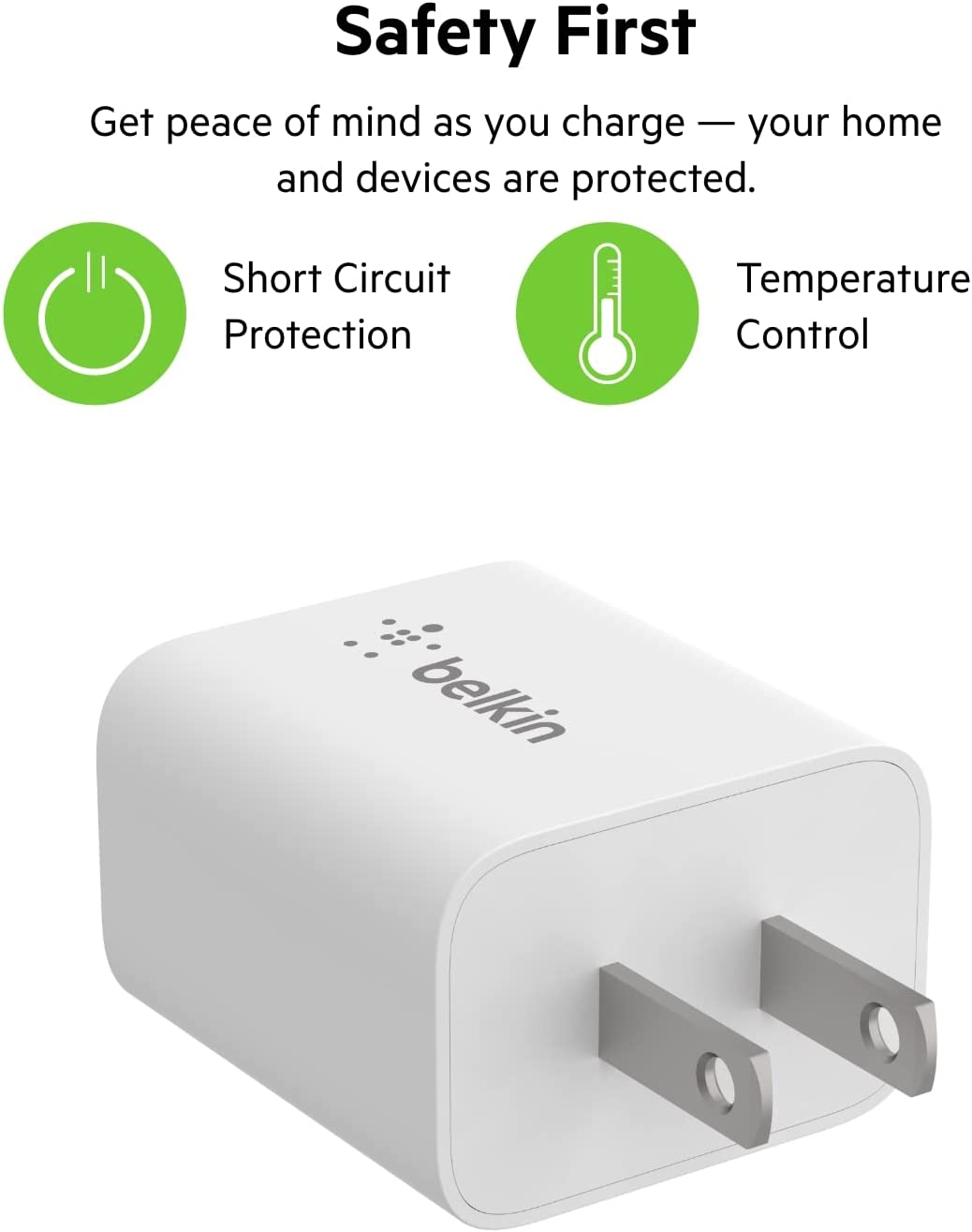 Belkin 20 Watt USB C Wall Charger - USB Type C Charger Fast Charging for Apple iPhone 14, 14 Pro, 14 Pro Max, 13, 13 Pro, 13 Pro Max, Galaxy S21 Ultra, iPad, AirPods &amp; More - USBC Charger (1-Pack) 20W 1-pack Charger