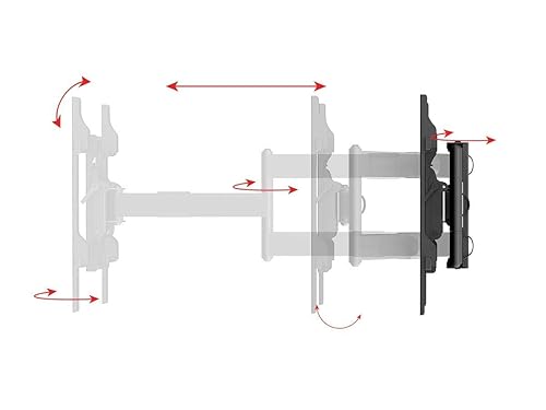 Monoprice Portrait and Landscape 360 Full-Motion Articulating TV Wall Mount for TVs 40in to 75in, Weight Capacity 110 lbs, Extension 3.3in to 31.5in, VESA Patterns Up to 400x400 - Commercial Series