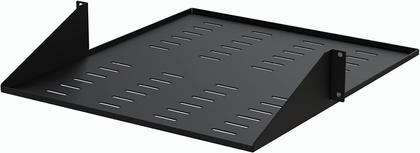 StarTech.com 2-Post Server Rack Shelf - Center Mount - 19 Inch -2U - Black - Supports up to 75 lb. (34 kg) - Vented (CABSHF2POSTV2)