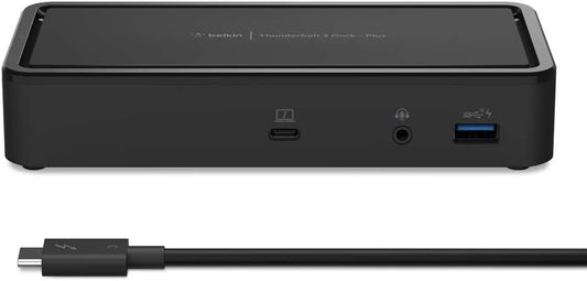 Belkin Thunderbolt 3 Dock Plus w/ 2.6ft Thunderbolt 3 Cable (Thunderbolt Dock for macOS and Windows) Dual 4K @60Hz, 40Gbps Transfer Speeds, 60W Upstream Charging