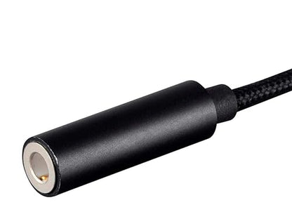 Monoprice MFi Certified Lightning to 3.5mm Audio Adapter - Black, Nylon Braided, Works with Any Apple Lightning Device