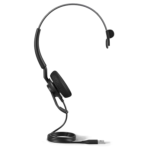 Jabra Engage 40 Wired Mono Headset with Inline Call Control - Noise-Cancelling 2-Mic Technology, and USB-A Cable - Works with All Leading Unified Communications Platforms Such As Zoom, Unify - Black Mono w/ Link UC (USB-A)