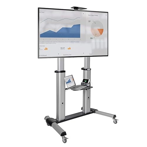 Tripp Lite Mobile TV Stand with Mount, for LED/OLED/LCD Flat Screen Monitors, 60” – 100” Televisions 60-100
