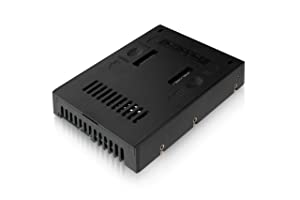 ICY DOCK Light Weight 2.5" to 3.5" SATA (22pin) HDD &amp; SSD Converter / Mounting Kit for Internal 3.5" Drive Bay | EZConvert Lite MB882SP-1S-2B Classic Black
