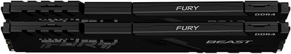 Kingston Fury Beast 16 GB (2 x 8 GB) 3200 MHz DDR4 CL16 Desktop Memory Kit of 2 KF432C16BBK2/16 Kit of 2 3200 MHz 16 GB