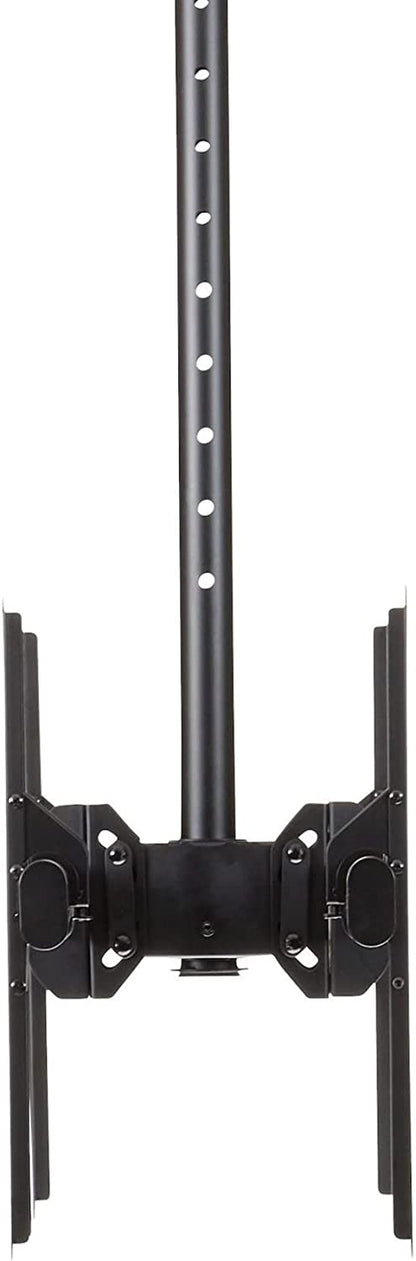 StarTech.com Dual TV Ceiling Mount - Back-to-Back Heavy Duty Hanging Dual Screen Mount with Adjustable Telescopic 3.5' to 5' Pole - Tilt/Swivel/Rotate - VESA Bracket for 32”-75" Displays (FPCEILBTB) 41.7"-61.4" Dual TV