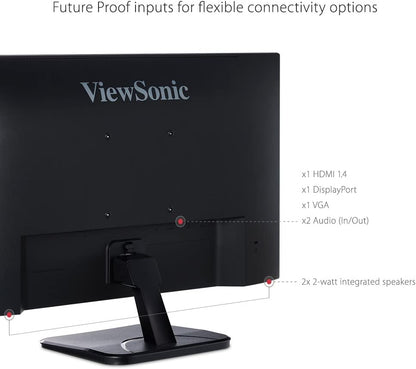 ViewSonic VA2756-MHD 27 Inch IPS 1080p Monitor with Ultra-Thin Bezels, HDMI, DisplayPort and VGA Inputs for Home and Office 27-Inch