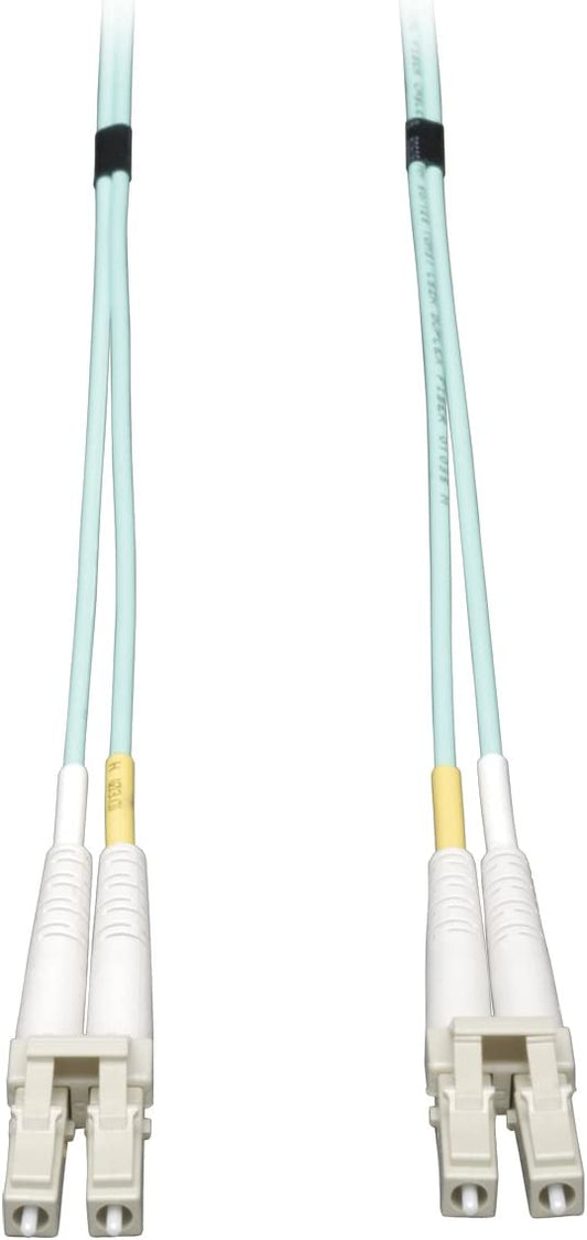 Tripp Lite 10Gb Duplex Multimode 50/125 OM3 LSZH Fiber Patch Cable, (LC/LC) - Aqua, 8M (26-ft.)(N820-08M) 8M OM3