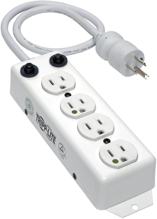 Tripp Lite Safe-IT Medical-Grade Power Strip, 4 15A Hospital-Grade Outlets, 7ft. Cord, UL 1363A, (PS-407-HG-OEM)