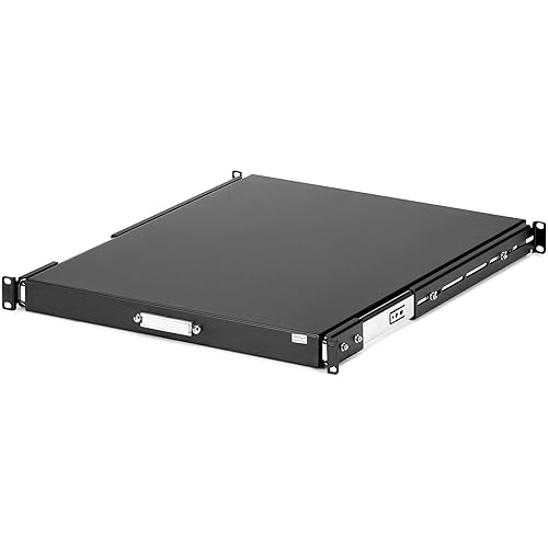 StarTech.com 1U Sliding Server Rack Mount Keyboard Shelf Tray - 55lbs - 22" Deep Steel Pull Out Drawer for 19" AV, Network Equipment Rack (SLIDESHELFD) Tray 1U| w/ Tray