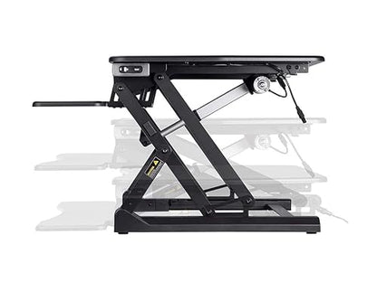 Monoprice Electric Sit-Stand Riser Desk Converter - Height Adjustable 5.9"-18.9", Black - Workstream Collection