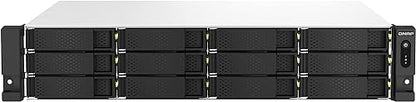 QNAP TS-1264U-RP-8G-US 12 Bay High-Speed Rackmount NAS Intel® Celeron® N5105/N5095 4-Core CPU, 8GB DDR4 Memory and 2.5GbE (2.5G/1G/100M) Network Connectivity (Diskless)