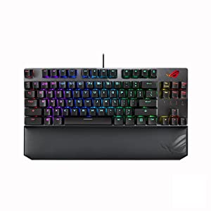ASUS ROG Strix Scope TKL Deluxe 80% RGB Gaming Mechanical Keyboard, Cherry MX Red Switches, ABS Keycaps, Detachable Cable, Wider Ctrl Key, Stealth Key, Wrist Rest, Macro Support-Black