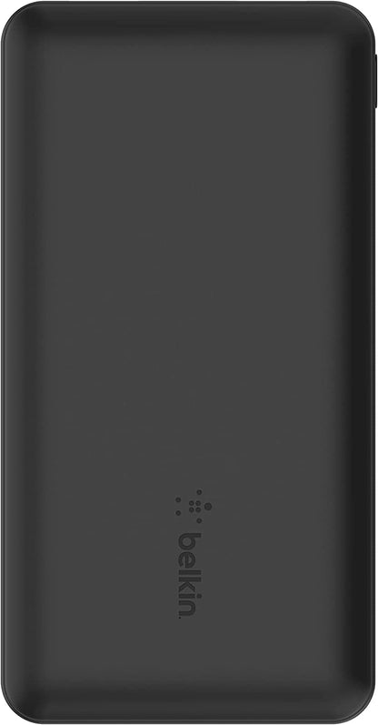 Belkin USB C Portable Charger Power Bank, 10000 mAh with 1 USB C Port and 2 USB A Ports for up to 15W Charging for iPhone 13 Pro/13 Pro Max/13 Mini, AirPods, iPad, Galaxy S21/Ultra - Black