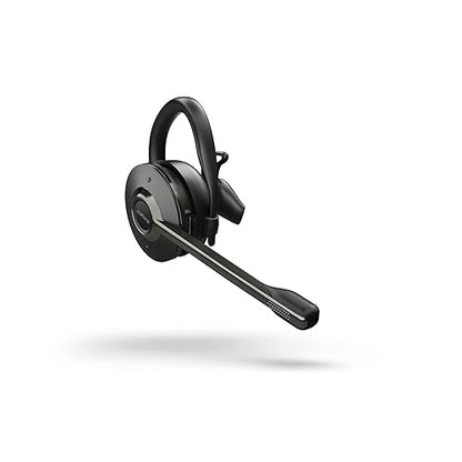 Jabra Engage 55 Convertible Wireless Headset with Ear Hook, Headband & Neckband, Link 400 USB-A DECT Adapter – Noise-Cancelling Micrphone, Extensive Range, Hearing Protection – UC Compatible – Black UC (USB-A) Convertible