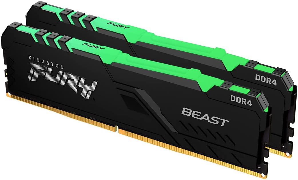 Kingston FURY Beast RGB 64GB (2x32GB) 3600MHz DDR4 CL18 Desktop Memory Kit of 2 KF436C18BBAK2/64