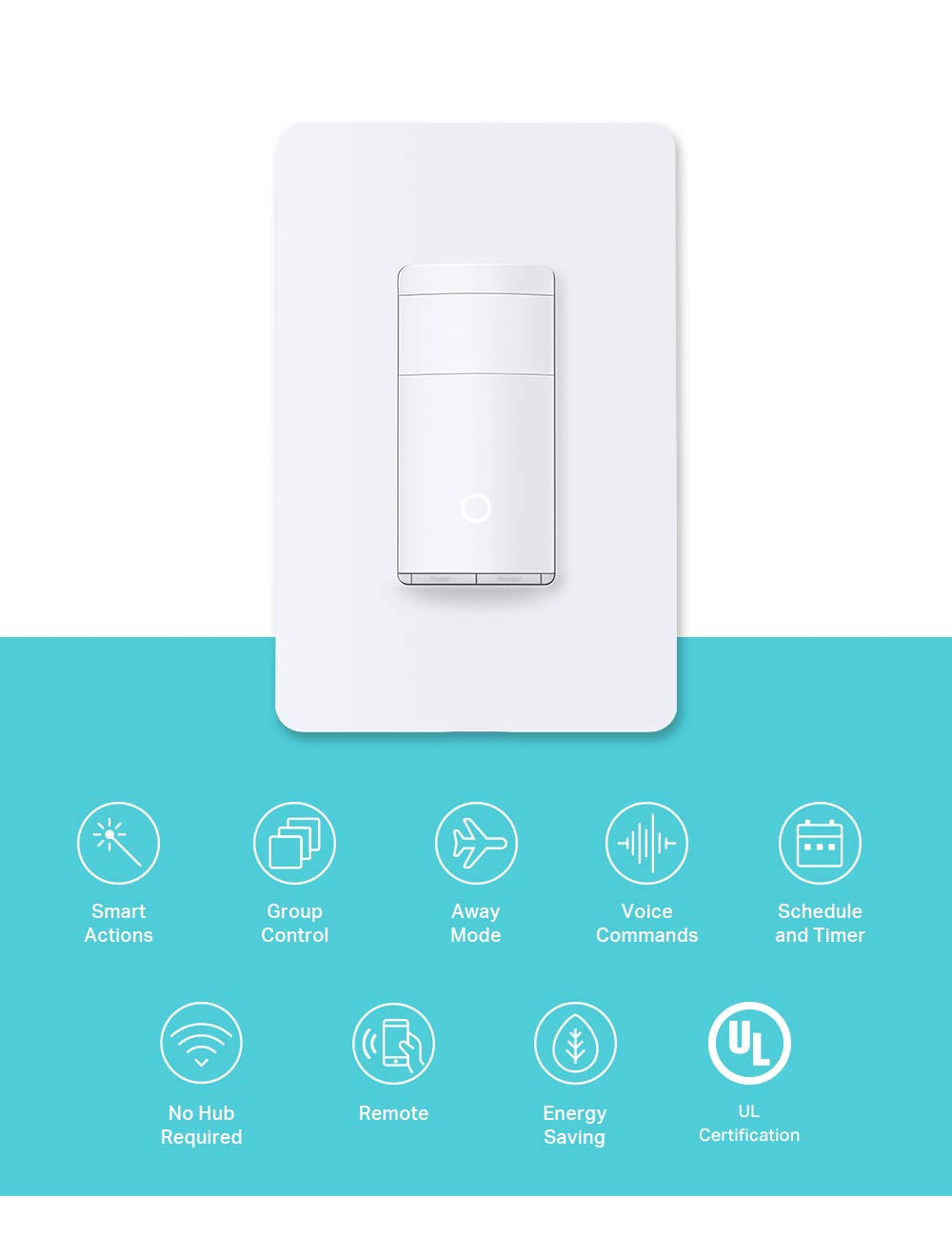 Kasa Smart WiFi Motion Sensor Switch, Single Pole, Needs Neutral Wire, 2.4GHz Wi-Fi Light Switch, Compatible with Alexa &amp; Google Home, UL Certified, No Hub Required(KS200M),White,1-Pack 1-Pack Motion Sensor