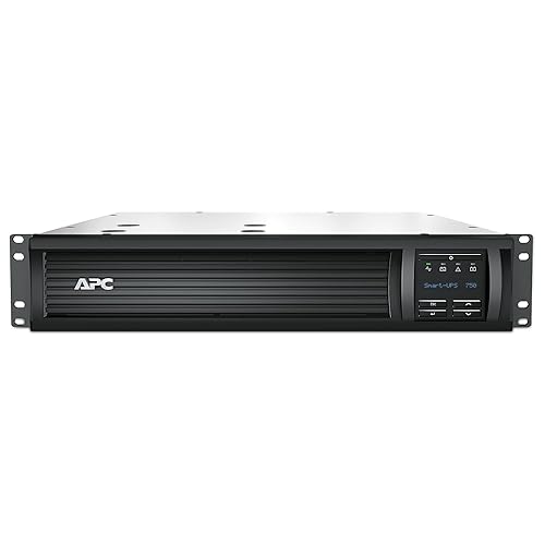 APC 750VA Smart UPS with SmartConnect and Network Card, SMT750RM2UCNC, Rackmount 2U, Sinewave UPS Battery Backup, 120V, Line Interactive Uninterruptible Power Supply