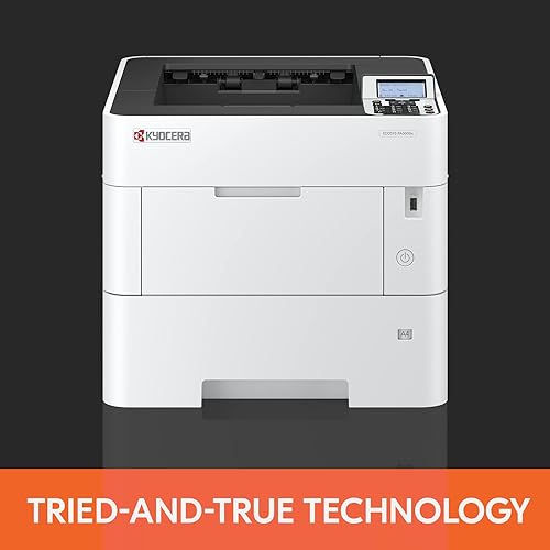 Kyocera ECOSYS PA5000x Monochrome Laser Printer, 52 ppm, 600 x 600 dpi and Up to Fine 1200 dpi, 600 Sheet Tray, 100 Sheet MPT, Duplex, 5 Line LCD w/Hard Key Panel, Gigabit Ethernet, USB, 512 MB