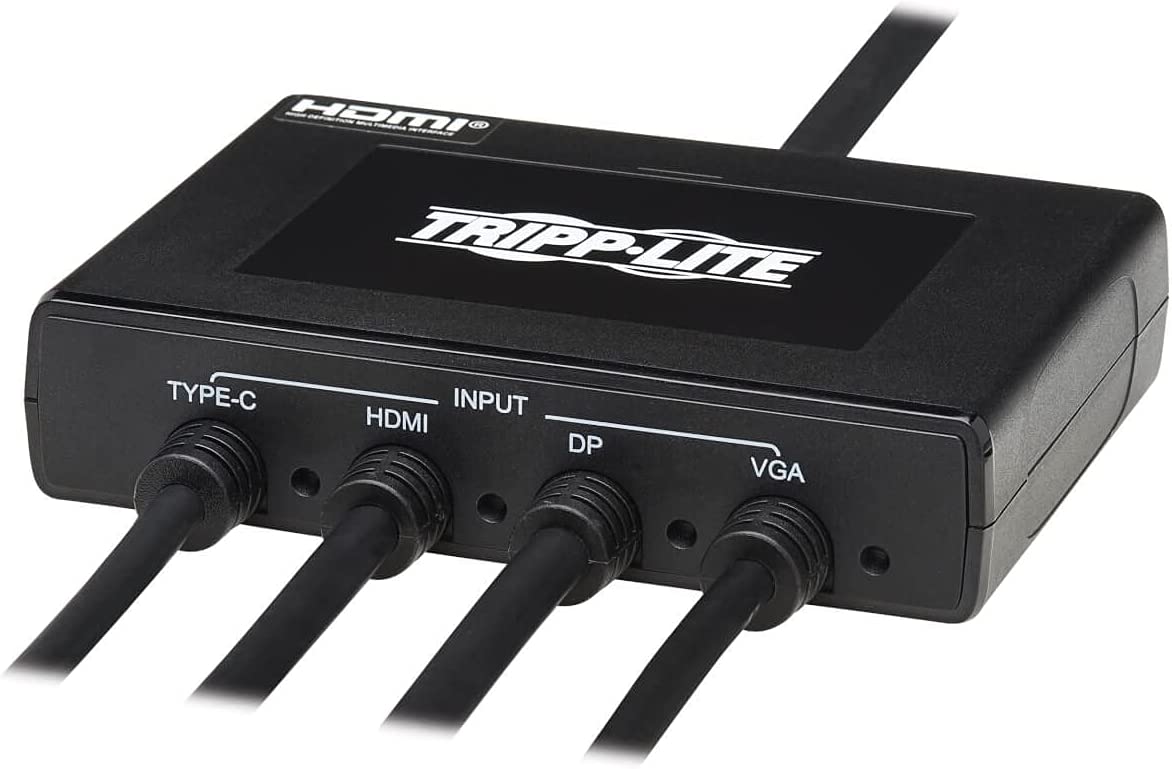 Tripp Lite Presentation Adapter 4-Port 4K60Hz HDMI DP USB C &amp; VGA to HDMI (B321-4X1-HDVC)