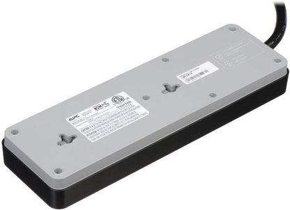 APC Power Strip Surge Protector, Black Power Strip PH8, 2160 Joules, Flat Plug, 8 Outlet Power Strip Outlets Only Black