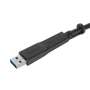 Targus 1M USB-C Male with Screw to USB-C Male Cable with USB-A Tether, Black (ACC1133GLX) USB-C Male to USB-C Male with USB-A Tether
