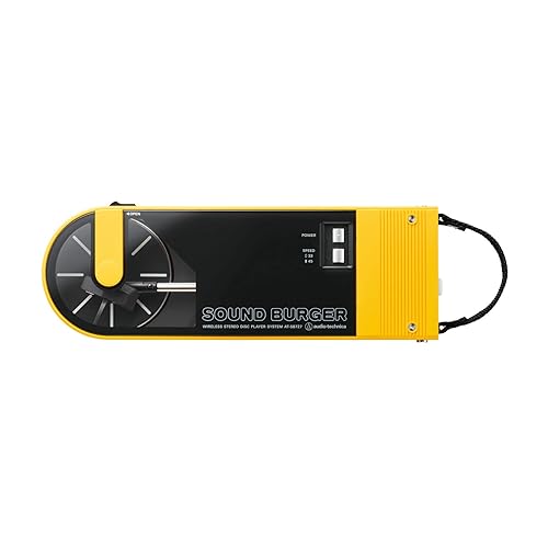 Audio-Technica AT-SB727 Sound Burger Portable Bluetooth Turntable (Yellow), with USB-C Charging and up to 12 Hours of Spinning