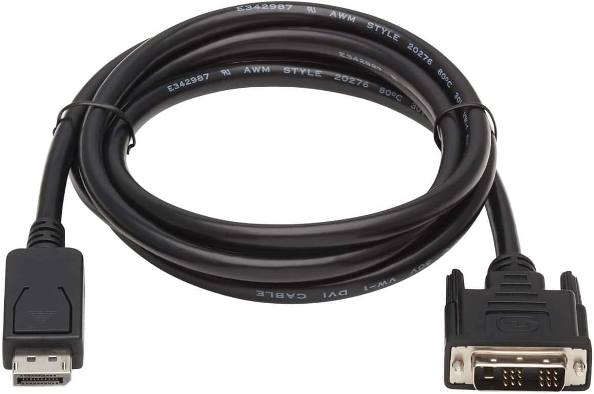 Tripp Lite Displayport to DVI Cable Adapter, DP with Latches, DP to DVI-D Single Link (M/M), DP2DVI, 10 ft.(P581-010), black 10 ft. DP Adapter
