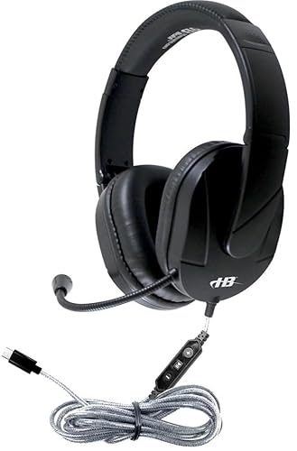 Hamilton Buhl MACH-2C Headset - Stereo - USB Type C - Wired - 32 Ohm - 50 Hz - 20 kHz - Over-the-head - Binaural - 5 ft Cable - Noise Cancelling, Omni-directional Microphone - Black