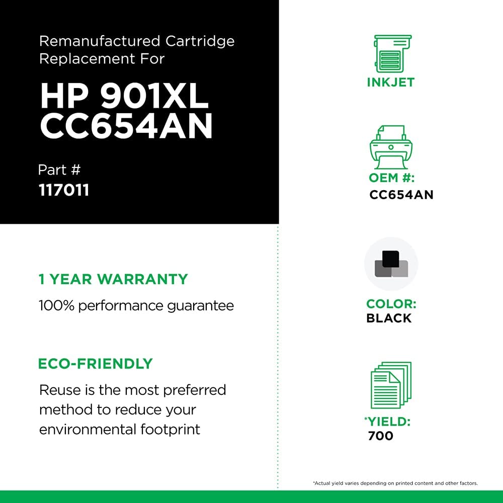 Inksters of america HP Officejet J4525 J4535 J4540 J4550 J4580 J4585 J4660 J4680 J4680c HP 901XL Ink Cartridge High Yield Black