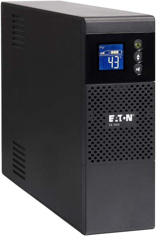 Eaton 5S1000LCD UPS Battery Backup &amp; Surge Protector, 1000VA / 600W, AVR, LCD Display, Line Interactive 5S LCD Power Supply 1000VA