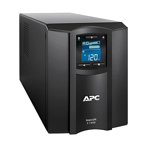 APC by Schneider Electric SMC1000C UPS 1000VA Smart-UPS with SmartConnect, Uninterruptible Power Supply, Black 1000VA Floor Standing Smart-UPS