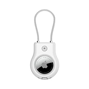 Belkin AirTag Case with Wire Cable, Secure Holder Protective Cover for Air Tag, Scratch Resistance, AirTag Accessory - White