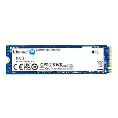 Kingston NV3 4TB M.2 2280 NVMe SSD | PCIe 4.0 Gen 4x4 | Up to 6000 MB/s | SNV3S/4000G
