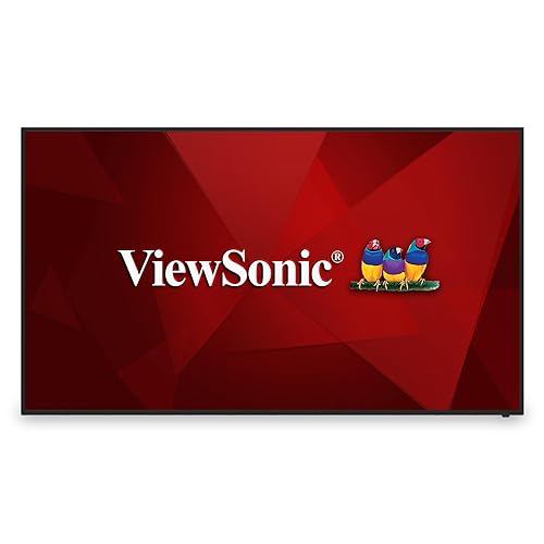 ViewSonic CDE7512 75 4K UHD Commercial Display with VESP, Wireless Screen Sharing, USB Wi-Fi Capabilities, RJ45, HDMI, USB C,Black 75-Inch