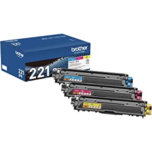 Brother Genuine Standard-Yield Toner Cartridge Three Pack TN221 3PK -Includes one Cartridge Each of Cyan, Magenta &amp; Yellow Toner, Standard Yield (TN2213PK), Cyan, Magenta, Yellow Cyan, Magenta, Yellow Standard Yield Toner Set