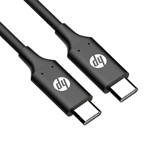 HP USB-C to USB-C Cable with PD Black 1Meter USB-C3.1 DHC-TC107 - Type C-Type C Faster Recharge Your Electronic Devices with Fast Charger Function - 9YF08AA