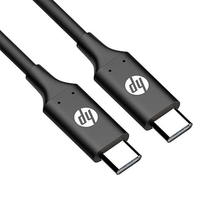 HP USB-C to USB-C Cable with PD Black 1Meter USB-C3.1 DHC-TC107 - Type C-Type C Faster Recharge Your Electronic Devices with Fast Charger Function - 9YF08AA