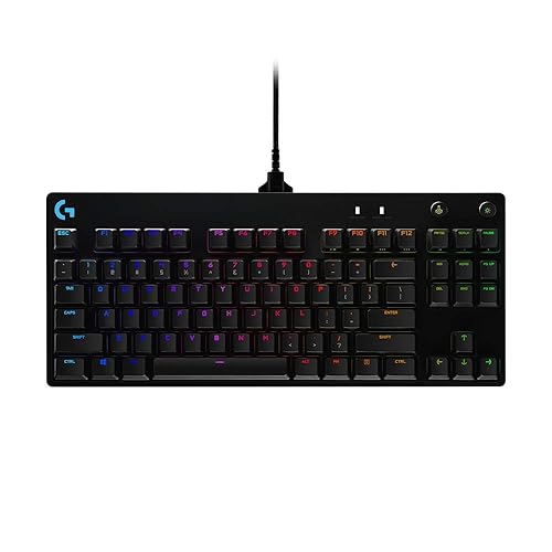 Logitech G PRO Mechanical Gaming Keyboard, Ultra Portable Tenkeyless Design, Detachable Micro USB Cable, 16.8 Million Color LIGHTSYNC RGB Backlit Keys