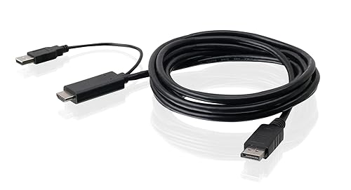 IOGEAR 6 ft. Active 4K HDMI to DisplayPort Cable - 6 ft DisplayPort/HDMI/USB A/V Cable for KVM Switch, Video Switcher, Monitor, TV, Computer, Notebook, DVD Player, Media Player, Audio/Video Device
