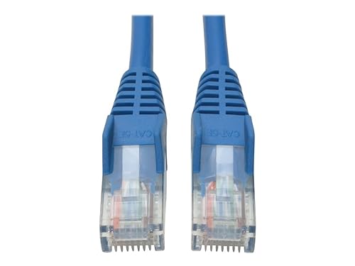 Tripp Lite Cat5e 350MHz Snagless Molded Patch Cable (RJ45 M/M) - Blue, 1-ft.(N001-001-BL) Standard 1 Foot / 0.3 Meters Blue