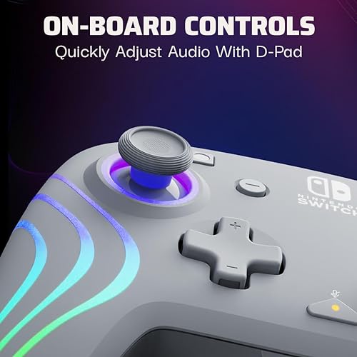 PDP Afterglow™ Wave Wired Controller: Grey For Nintendo Switch, Nintendo Switch - OLED Model Wired Black