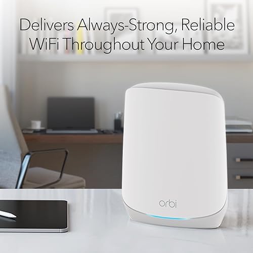 NETGEAR Orbi Whole Home Tri-Band Mesh WiFi 6 System (RBK763S) – Router with 2 Satellite Extenders - Coverage up to 7,000 sq. ft, 75 Devices – Free Armor Security - AX5400 802.11ax (up to 5.4Gbps)