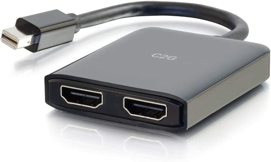 C2g/ cables to go C2G Mini Display Port to HDMI Monitor Splitter, 4K, 2 Port, USB Powered, MST, Not Compatible with Mac OS, Cables to Go 54292, Black Mini DisplayPort Dual HDMI Hub Black