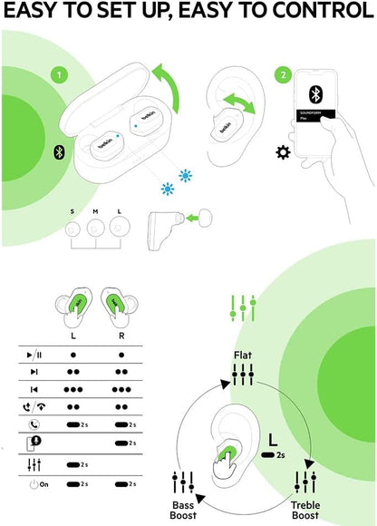 Belkin Wireless Earbuds, SoundForm Play True Wireless Earphones with USB C Quick Charge, IPX5 Sweat and Water Resistant, 38 Hour Play Time for iPhone, Galaxy, Pixel and More - White Cloud