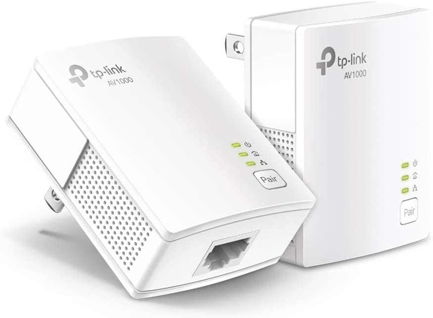 TP-Link Powerline Ethernet Adapter Starter Kit - AV1000 Gigabit Port, Plug&amp;Play, Ethernet Over Power, Nano Size, Ideal for Smart TV, Online Gaming, Wired Connection Only (TL-PA7017 KIT)