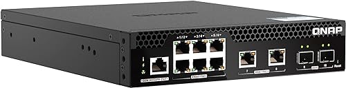 QNAP QSW-M2106PR-2S2T-US Half-Rackmount Switch 10GbE and 2.5GbE PoE++ Layer 2 Web Managed Switch for New-Generation Wi-Fi Deployment