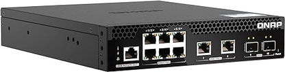 QNAP QSW-M2106PR-2S2T-US Half-Rackmount Switch 10GbE and 2.5GbE PoE++ Layer 2 Web Managed Switch for New-Generation Wi-Fi Deployment
