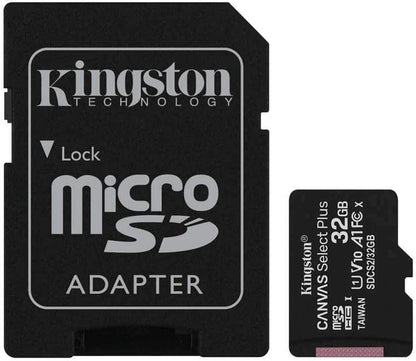 Kingston - Set of 2 Micro SDXC Canvas Select Plus Cards, 100R, A1, C10, 32GB with 1 Adapter